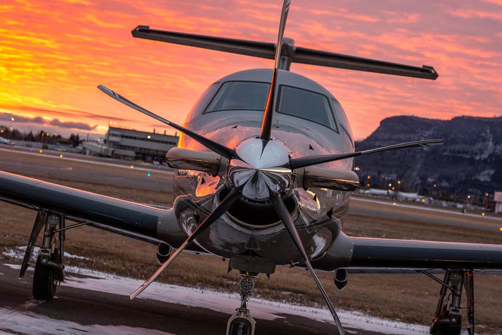 Pilatus SLXP in the sunset